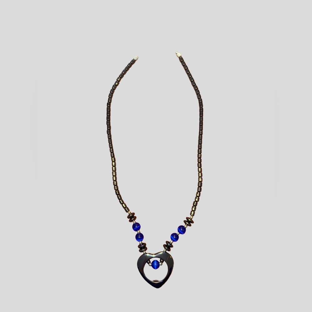 Elegant Blue and Gold Beaded Necklace